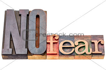 NO fear word abstract in wood type