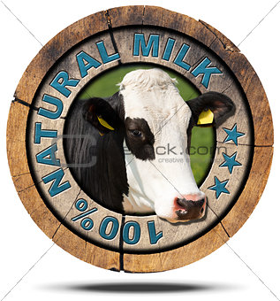 100 Percent Natural Milk- Wooden Icon
