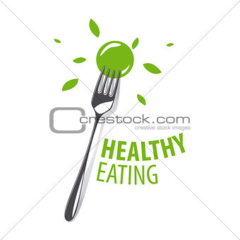 vector logo Fork for a healthy diet