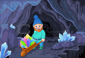 Gnome with Quartz Crystals