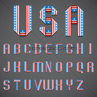 American Flag Folded Font
