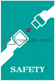 Safety seat belt caution poster design with typography