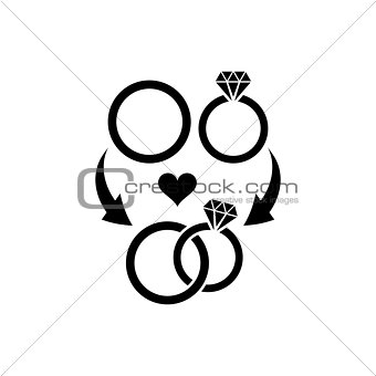 Wedding rings symbol