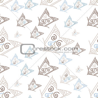 Seamless pattern with hand-drawn arrows