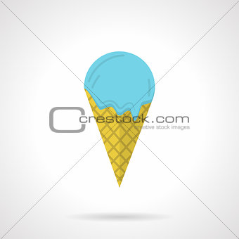 Ice cream cone flat color vector icon
