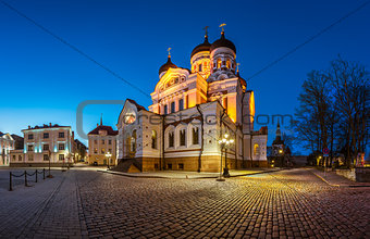Panorama of Alexander Nevsky Cathedral in the Evening, Tallinn, 