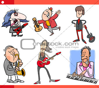 musicians characters set cartoon