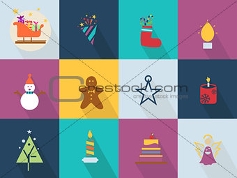 Christmas icons set