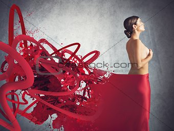 Seductive red veil
