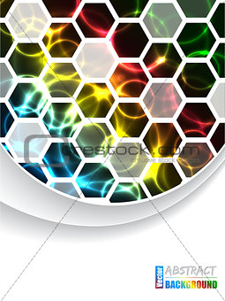 Cool brochure with hexagons and color plasma