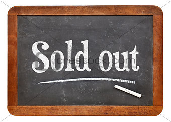 Sold out blackboard sign