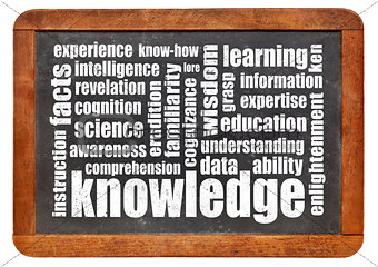 knowledge word cloud on blackboard