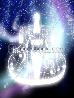 Abstract Violin on Bokeh Background