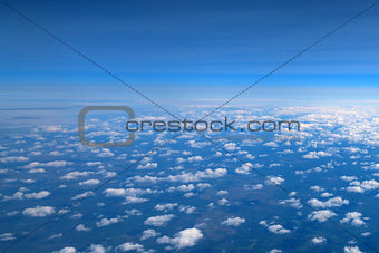Aerial view of clouds and sky