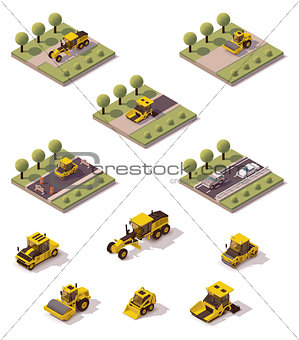 Vector isometric road surface making technology