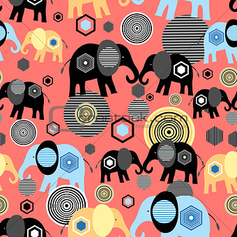 Valentine pattern of elephants