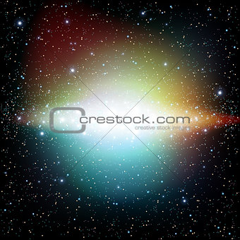 Colorful Universe filled with stars nebula and galaxy