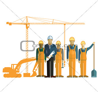Architect and construction worker on a construction sit