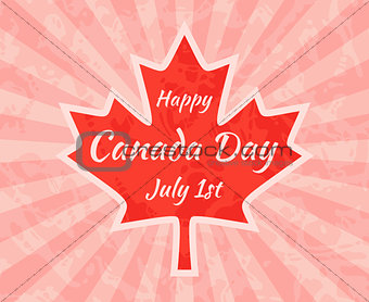 Happy Canada Day on Maple Leaf