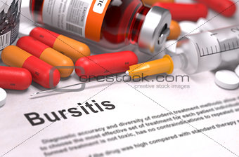 Diagnosis - Bursitis. Medical Concept.