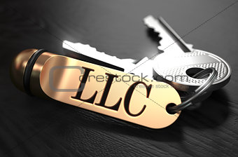 LLC written on Golden Keyring.