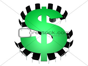 Conference room Table in the shape of Dollar