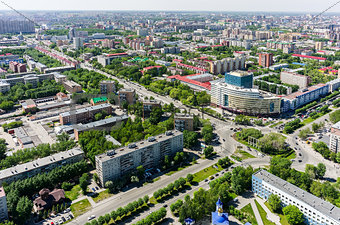 Aerial view on Gas and Oil University. Tyumen