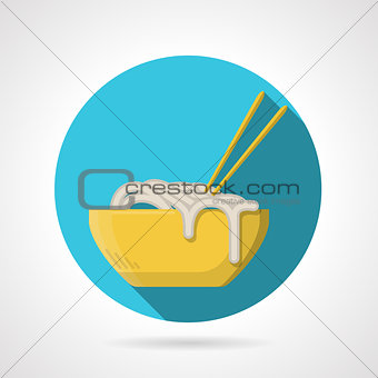 Noodles dish flat round vector icon