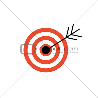 Line Icon with Flat Graphics Element of  Target Vector Illustrat