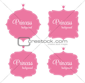 Princess Crown Frame Vector Illustration