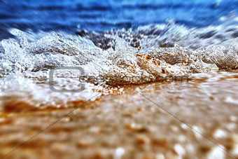 Sea shore in splashing motion