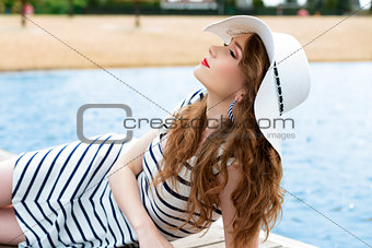 beautiful girl relaxing in summer 