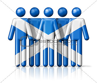 Flag of Scotland on stick figure