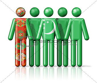 Flag of Turkmenistan on stick figure