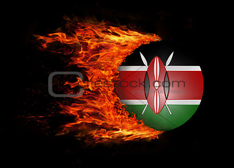 Flag with a trail of fire - Kenya