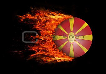 Flag with a trail of fire - Macedonia