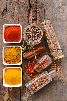 Herbs and spices selection