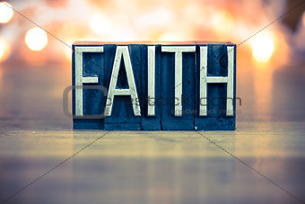 Faith Concept Metal Letterpress Type
