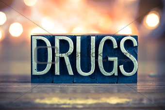 Drugs Concept Metal Letterpress Type