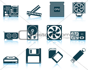 Set of computer hardware icons