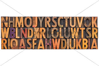 letterpress alphabet abstract background