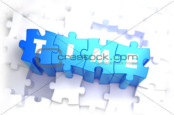 Time - White Word on Blue Puzzles.