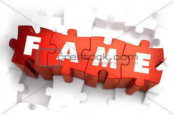 Fame - Text on Red Puzzles.