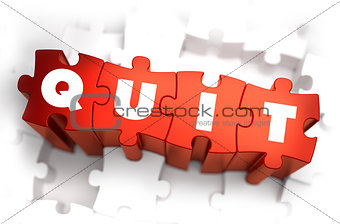 Quit - White Word on Red Puzzles.