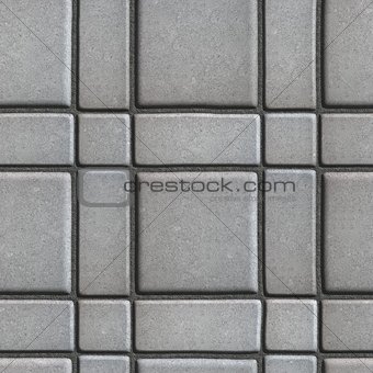 Large Quadratic Gray Pattern Paving Slabs Built of Small Squares and Rectangles.