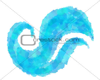 blue watercolor wave