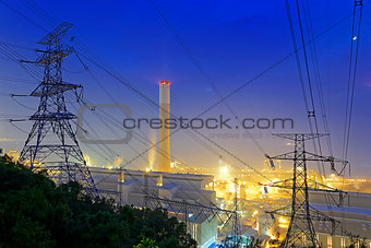 Power station at night