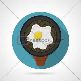 Flat color vector icon for fried egg