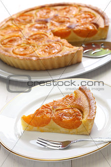 apricot tart, tarte aux abricots