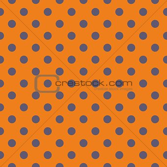 Tile vector pattern with grey polka dots on orange background